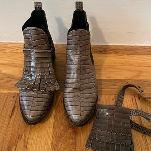 Freda Salvador Leather Embossed Bootie